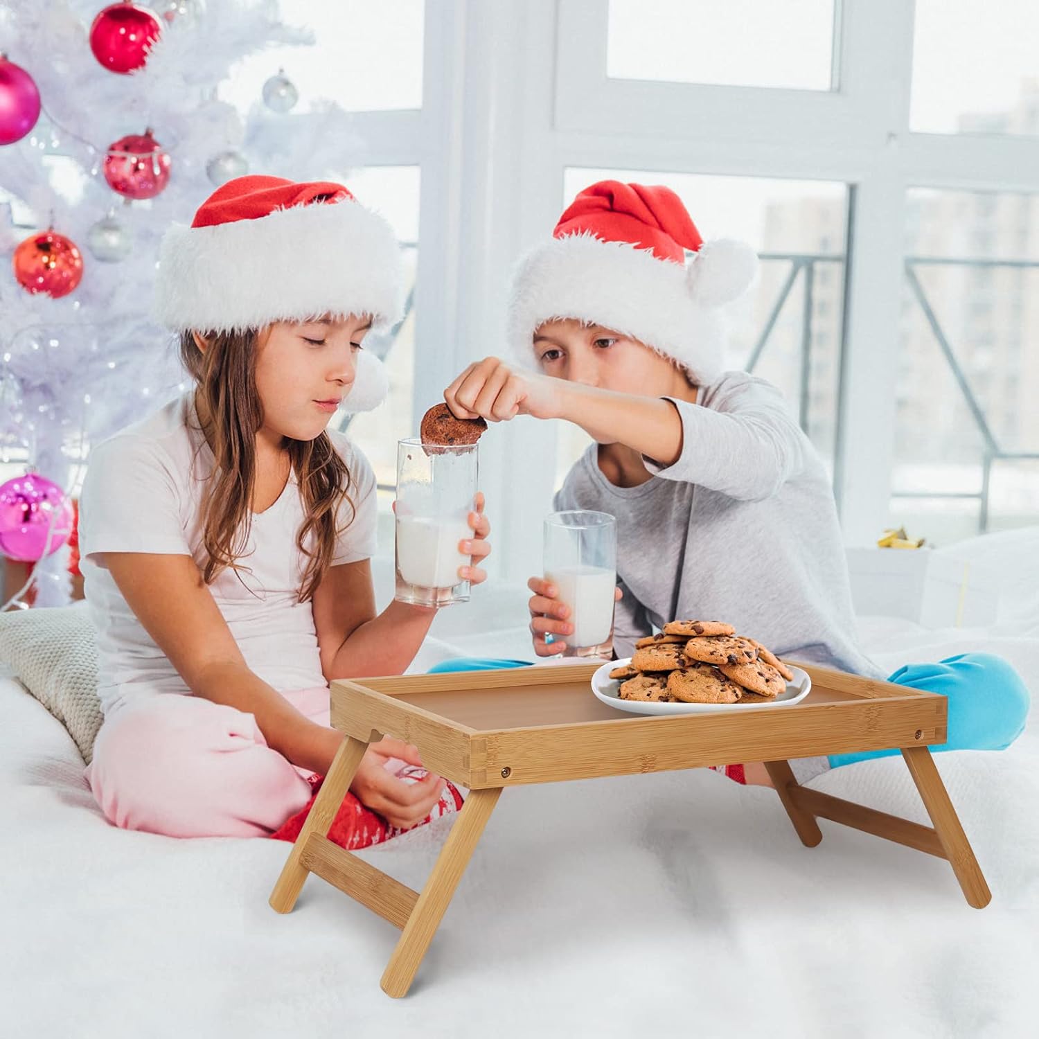 Bed Tray, Table with Folding Legs, Bamboo Breakfast in Bed for TV Table, Laptop Computer Tray -Bamboo Bed Tray, Table with Folding Legs, Bamboo Breakfast in Bed for TV Table, Laptop Computer Tray -Bamboo